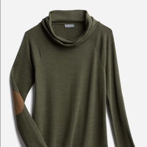 NWT Marvin Cowl Neck Elbow Patch Knit Top